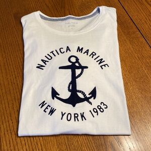 Nautica White Long Sleeve Shirt Size L